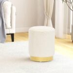 Rund puf plys hvid - Kategori: Komfortable og praktiske puffer 4 Rund puf plys hvid