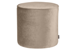 WOOOD Sara høj puf, rund - khaki polyester fløjl (Ø46)