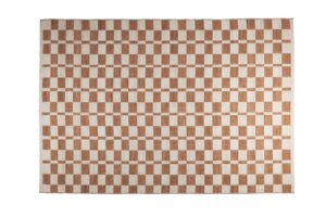 ZUIVER Checker gulvtæppe, m. mønster - beige genbrugsplastik (160x230)