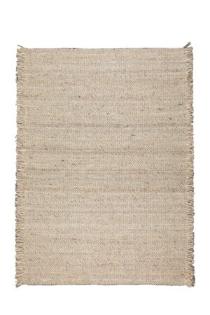 ZUIVER Frills gulvtæppe, m. frynser - beige gul uld (170x240)