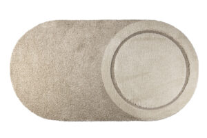 ZUIVER Spark gulvtæppe, m. mønster, oval - beige uld (160x300)