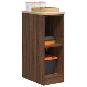 vidaXL Garageopbevaringsskab brun eg 30x51x85 cm massivt træ fyrretræ
