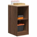 vidaXL Garageopbevaringsskab brun eg 40x51x85 cm massivt træ fyrretræ