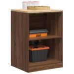 vidaXL Garageopbevaringsskab brun eg 60x51x85 cm massivt træ fyrretræ