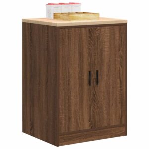 vidaXL Garageopbevaringsskab brun eg 60x51x85 cm massivt træ fyrretræ