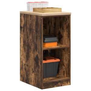 vidaXL Garageopbevaringsskab røget eg 40x51x85 cm massivt træ fyrretræ