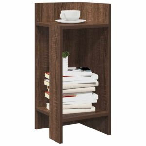 vidaXL Sideborde 2 stk med reol brun eg 25,5x27x60 cm