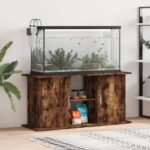 vidaXL akvariebord 121x41x58 cm konstrueret træ røget egetræsfarve