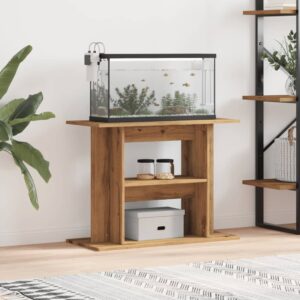vidaXL akvariebord 80x35x60 cm konstrueret træ kunsteg