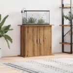 vidaXL akvariebord 81x36x73 cm konstrueret træ antikt eg