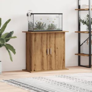 vidaXL akvariebord 81x36x73 cm konstrueret træ antikt eg