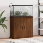 vidaXL akvariebord 81x36x73 cm konstrueret træ brun egetræsfarve