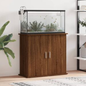 vidaXL akvariebord 81x36x73 cm konstrueret træ brun egetræsfarve