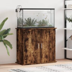 vidaXL akvariebord 81x36x73 cm konstrueret træ røget egetræsfarve