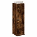 vidaXL badeværelsesskab med rulleholder 20,5x22x72 cm røget egetræ