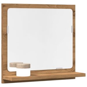 vidaXL badeværelsesskab med spejl 40x11x37 cm konstrueret træ kunsteg
