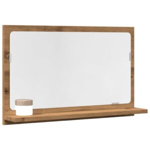 vidaXL badeværelsesskab med spejl 60x11x37 cm konstrueret træ kunsteg