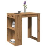 vidaXL barbord 102x70x103,5 cm konstrueret træ gammelt trælook - Kategori: Egetræshylder til hjemmet 4 vidaXL barbord 102x70x103,5 cm konstrueret træ gammelt trælook