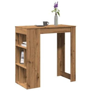 vidaXL barbord m. stativer 102x50x103,5 cm konstrueret træ egetræslook