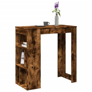 vidaXL barbord m. stativer 102x50x103,5 cm konstrueret træ røget eg