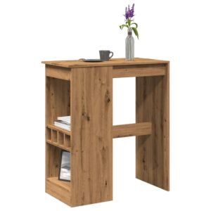 vidaXL barbord m. stativer 90x47,5x103,5cm konstrueret træ egetræslook