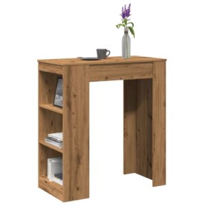 vidaXL barbord m. stativer 95x47x103,5 cm konstrueret træ egetræslook