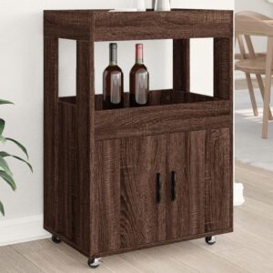 vidaXL barvogn 60x39,5x89 cm konstrueret træ brun egetræsfarve