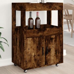 vidaXL barvogn 60x39,5x89 cm konstrueret træ røget egetræsfarve