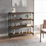 vidaXL bogreol 100x33x100 cm konstrueret træ og stål brunt egetræ - Kategori: Egetræshylder til hjemmet 4 vidaXL bogreol 100x33x100 cm konstrueret træ og stål brunt egetræ