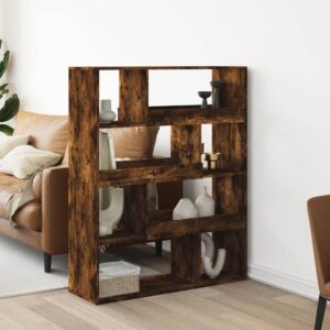 vidaXL bogreol 100x33x125,5 cm konstrueret træ røget egetræsfarve