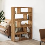 vidaXL bogreol 100x33x156,5 cm konstrueret træ gammelt eg