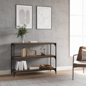 vidaXL bogreol 100x33x70,5 cm konstrueret træ og stål brunt egetræ