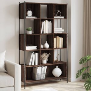 vidaXL bogreol 102x28x172 cm konstrueret træ brun egetræsfarve