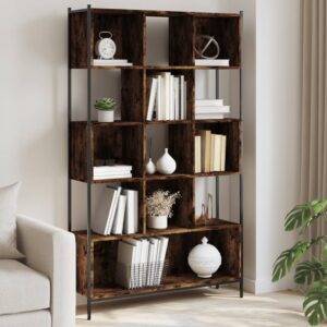 vidaXL bogreol 102x28x172 cm konstrueret træ røget egetræsfarve