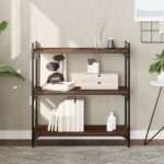 vidaXL bogreol 3 hylder 80x30x86 cm konstrueret træ brun - Kategori: Egetræshylder til hjemmet 4 vidaXL bogreol 3 hylder 80x30x86 cm konstrueret træ brun