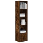 vidaXL bogreol 31x24x127 cm konstrueret træ røget egetræsfarve - Kategori: Egetræshylder til hjemmet 4 vidaXL bogreol 31x24x127 cm konstrueret træ røget egetræsfarve