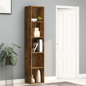 vidaXL bogreol 40x30x189 cm konstrueret træ røget egetræsfarve