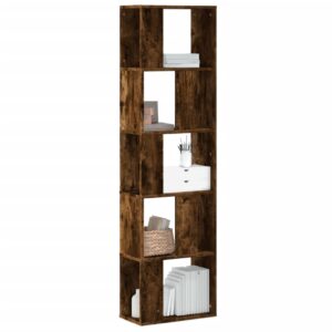 vidaXL bogreol 45x23,5x162,5 cm 5 hylder konstrueret træ røget eg