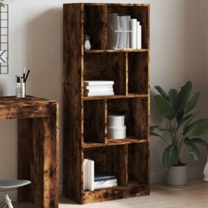 vidaXL bogreol 57x28,5x141 cm konstrueret træ røget egetræsfarve