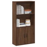 vidaXL bogreol 60x24x120 cm konstrueret træ brun egetræsfarve - Kategori: Egetræshylder til hjemmet 4 vidaXL bogreol 60x24x120 cm konstrueret træ brun egetræsfarve