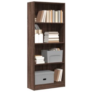 vidaXL bogreol 60x24x143 cm konstrueret træ brun egetræsfarve