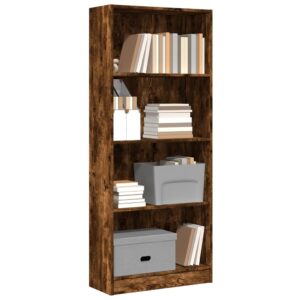 vidaXL bogreol 60x24x143 cm konstrueret træ røget egetræsfarve