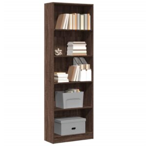 vidaXL bogreol 60x24x176 cm konstrueret træ brun egetræsfarve