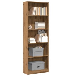 vidaXL bogreol 60x24x176 cm konstrueret træ egetræsfarve