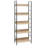 vidaXL bogreol 60×27,6×158,5 cm 5 hylder konstrueret træ egetræsfarve - Kategori: Egetræshylder til hjemmet 4 vidaXL bogreol 60x27,6x158,5 cm 5 hylder konstrueret træ egetræsfarve