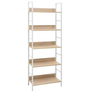 vidaXL bogreol 60x27,6x158,5 cm 5 hylder konstrueret træ egetræsfarvet
