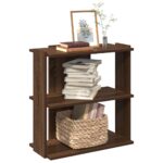 vidaXL bogreol 60x30x60 cm 3 hylder konstrueret træ brunt eg - Kategori: Egetræshylder til hjemmet 4 vidaXL bogreol 60x30x60 cm 3 hylder konstrueret træ brunt eg