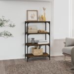 vidaXL bogreol 60x33x100 cm konstrueret træ og stål brunt egetræ