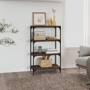 vidaXL bogreol 60x33x100 cm konstrueret træ og stål brunt egetræ