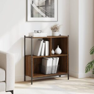 vidaXL bogreol 72x28x77,5 cm konstrueret træ brun egetræsfarve